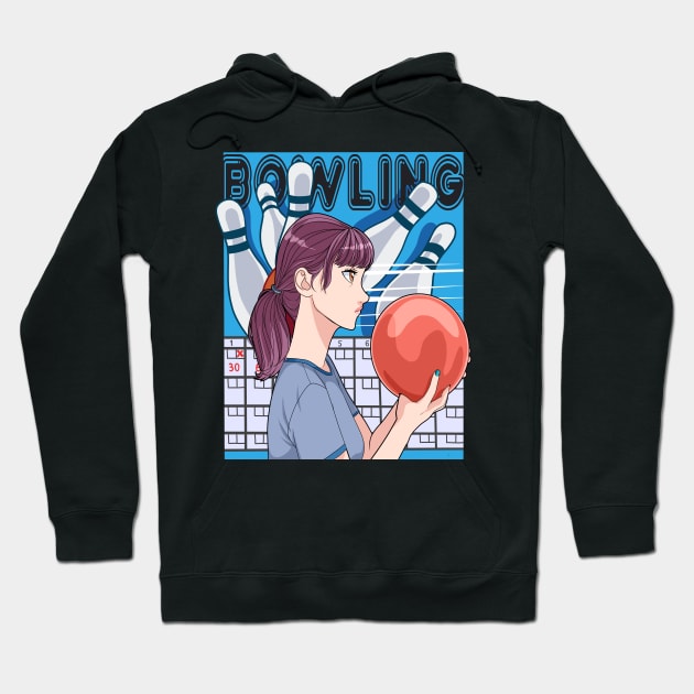 Lucky Bowling Shirt Female Bowler Player Mom Gift Hoodie by Noseking